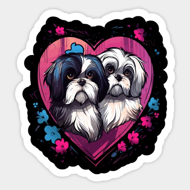 Shih Tzu Couple Valentine Sticker by JH Mart